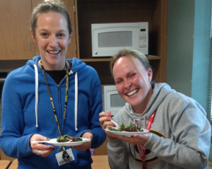 Pine Shadows Teachers Enjoy 1-2-3 Salad for VegOut!