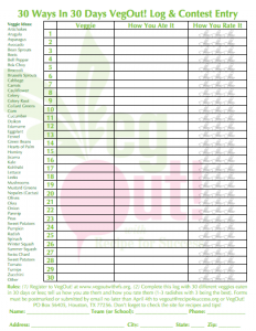 VegOut! Paper Log