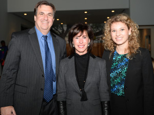 Houston Food Bank CEO, Brian Greene with Laurie Lee & Elyse Heob at VegOut! 2015 kickoff breakfast.