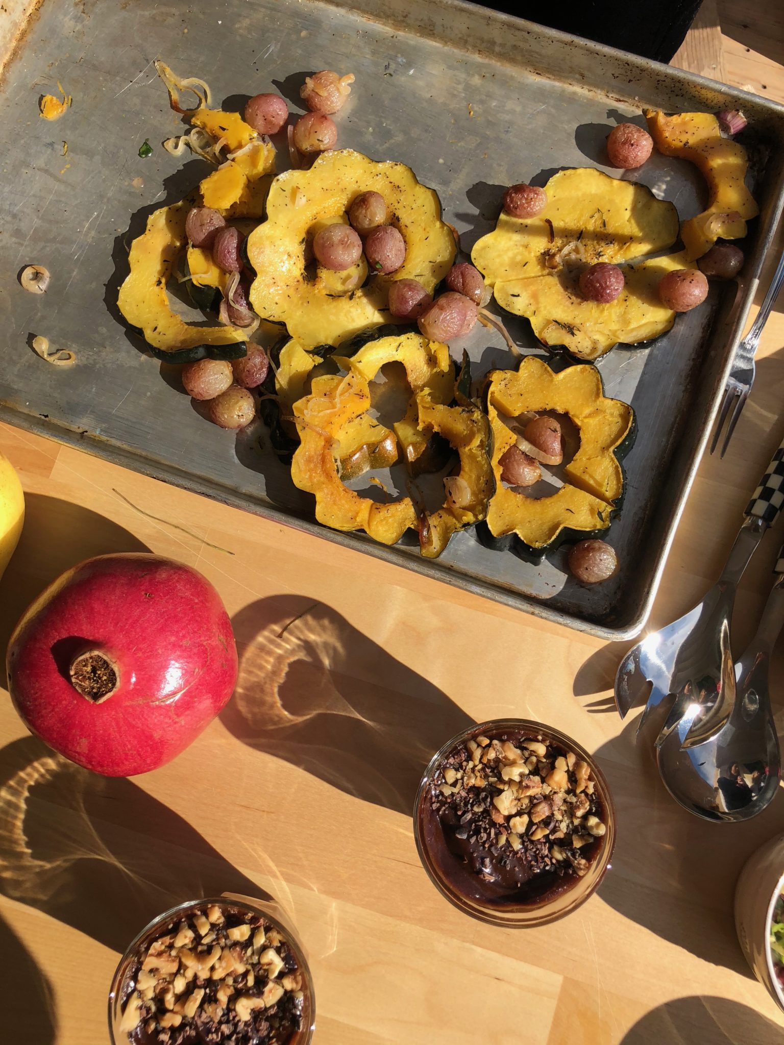 Maple Roasted Acorn Squash with Millet, Grapes + Autumn Leaves - Veg Out with Recipe for Success