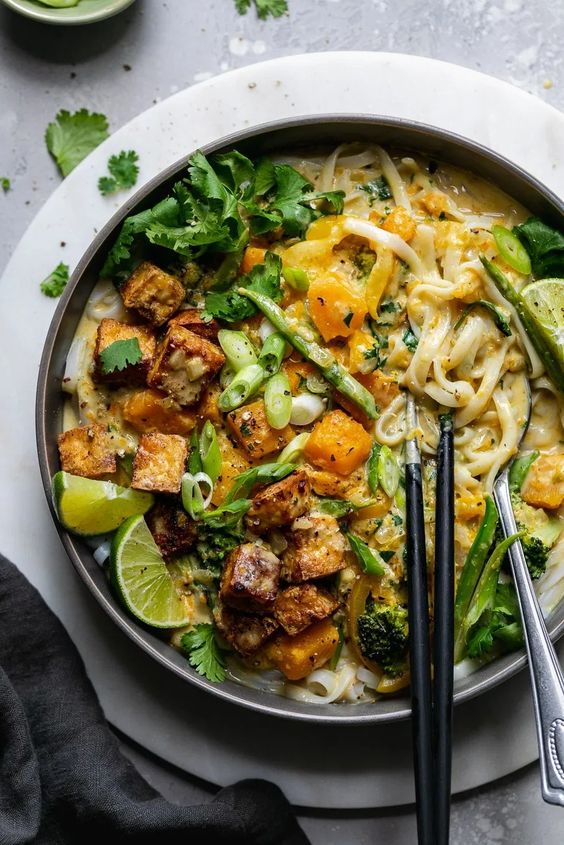 Kerala Coconut Noodles with Green Beans & Butternut Squash - Veg Out with Recipe for Success