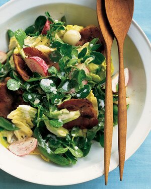 Pea-Shoot Salad with Warm Cream Dressing - Veg Out with Recipe for Success