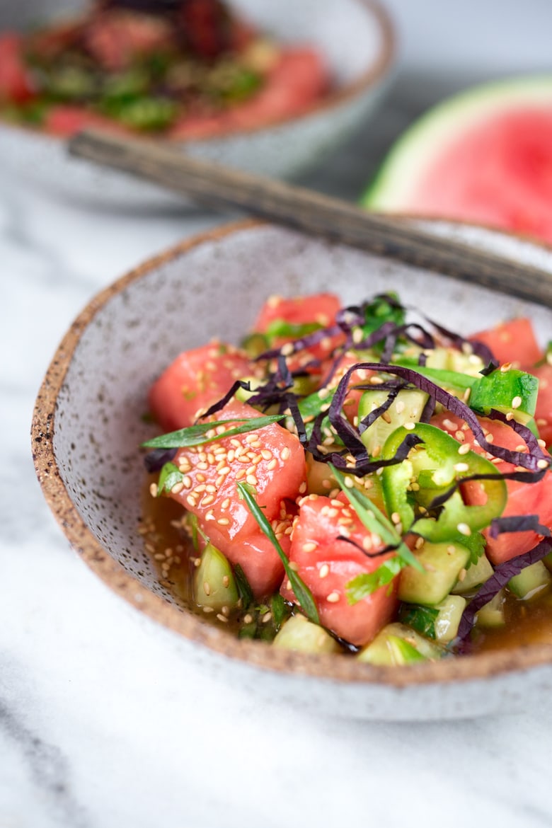 Spicy Watermelon Salad with Shiso - Veg Out with Recipe for Success